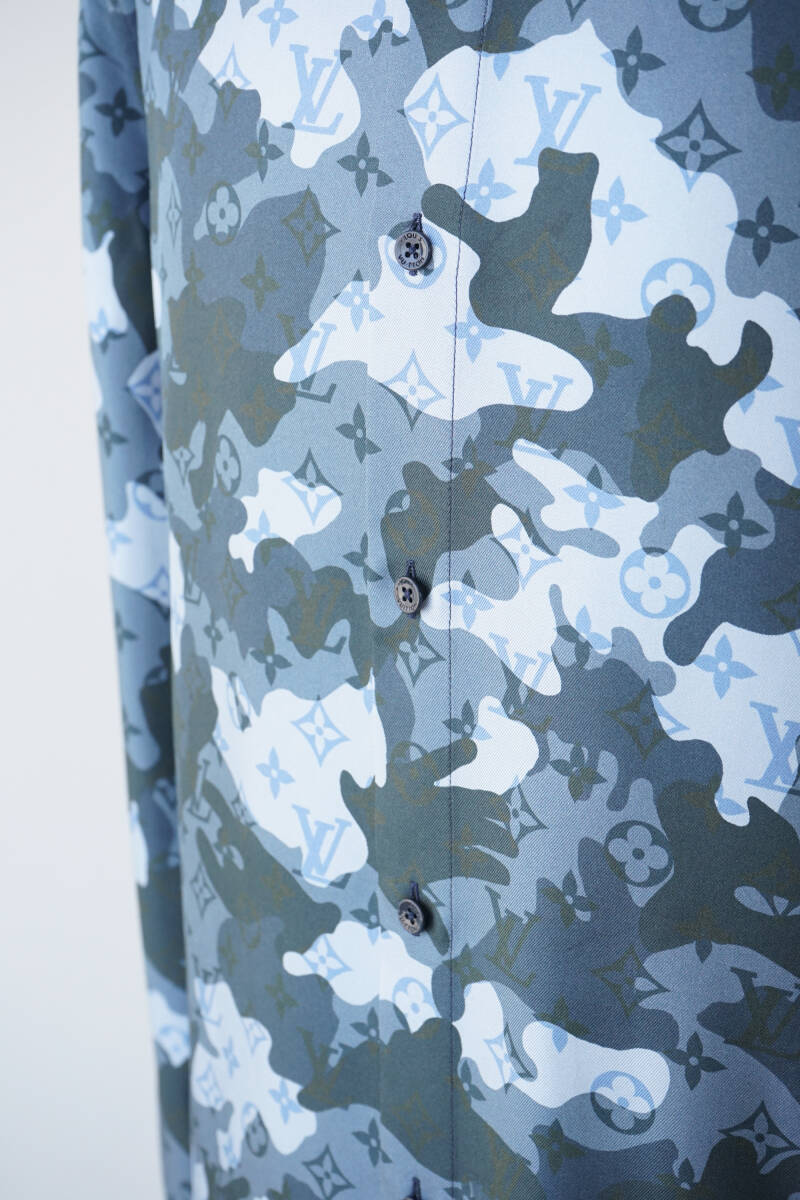 2020AW LOUIS VUITTON ルイヴィトン モノグラム カモフラ シルク シャツ size L RM202M XFU HJS11W 0429174