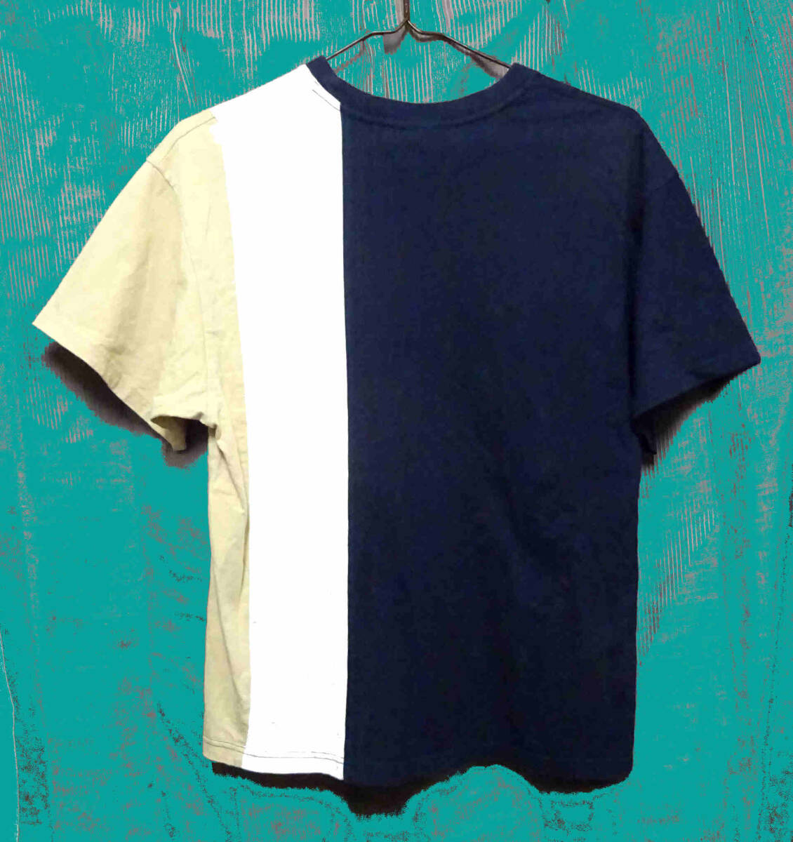 ●ＲＭＴＣＲＷ ロマンティッククラウン / コットン・ボートネック・切替え・プリントTシャツ・ネイビー＋ベージュ・サイズ：S / USED_画像5