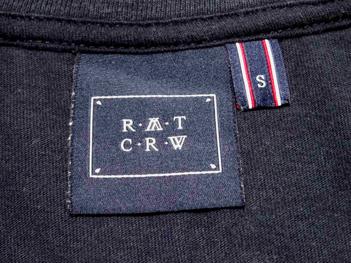 ●ＲＭＴＣＲＷ ロマンティッククラウン / コットン・ボートネック・切替え・プリントTシャツ・ネイビー＋ベージュ・サイズ：S / USED_画像6