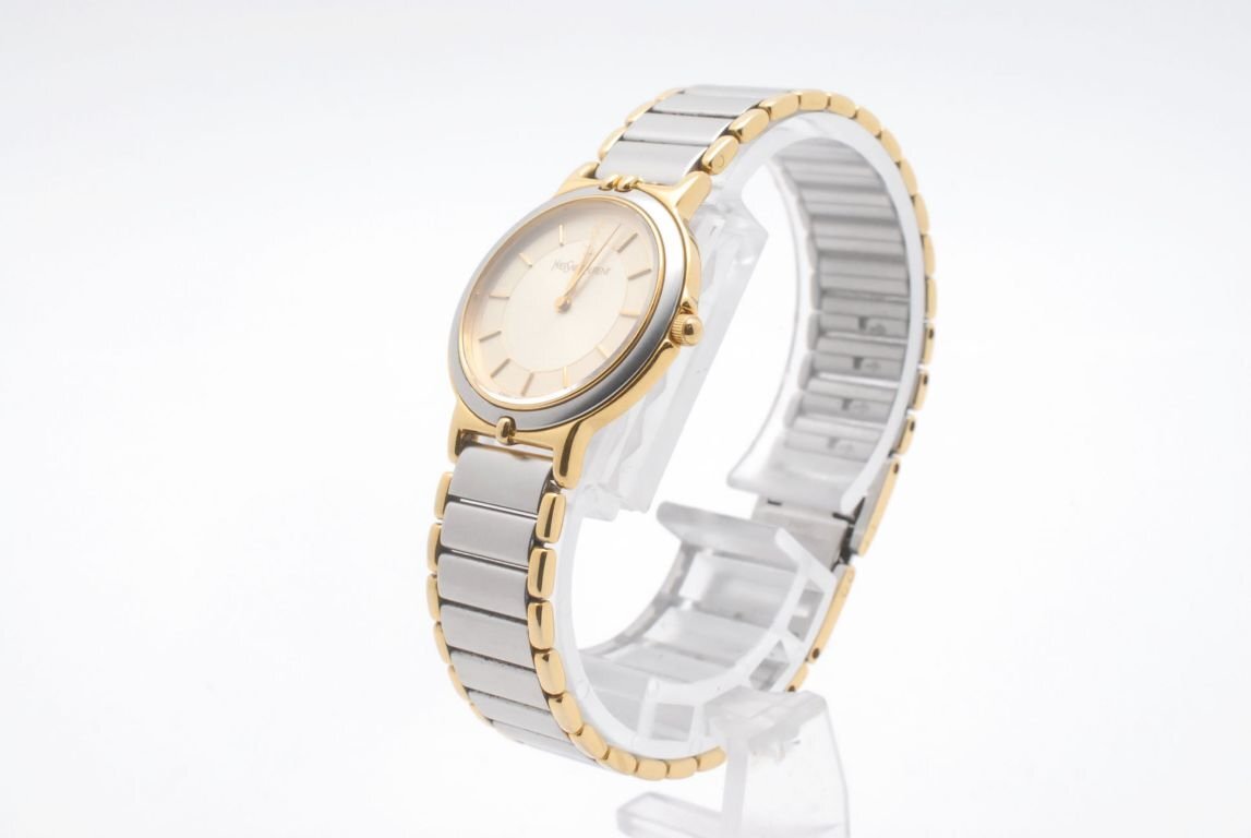 イヴサンローラン シルバー ラウンド クォーツ レディース 腕時計 YSL