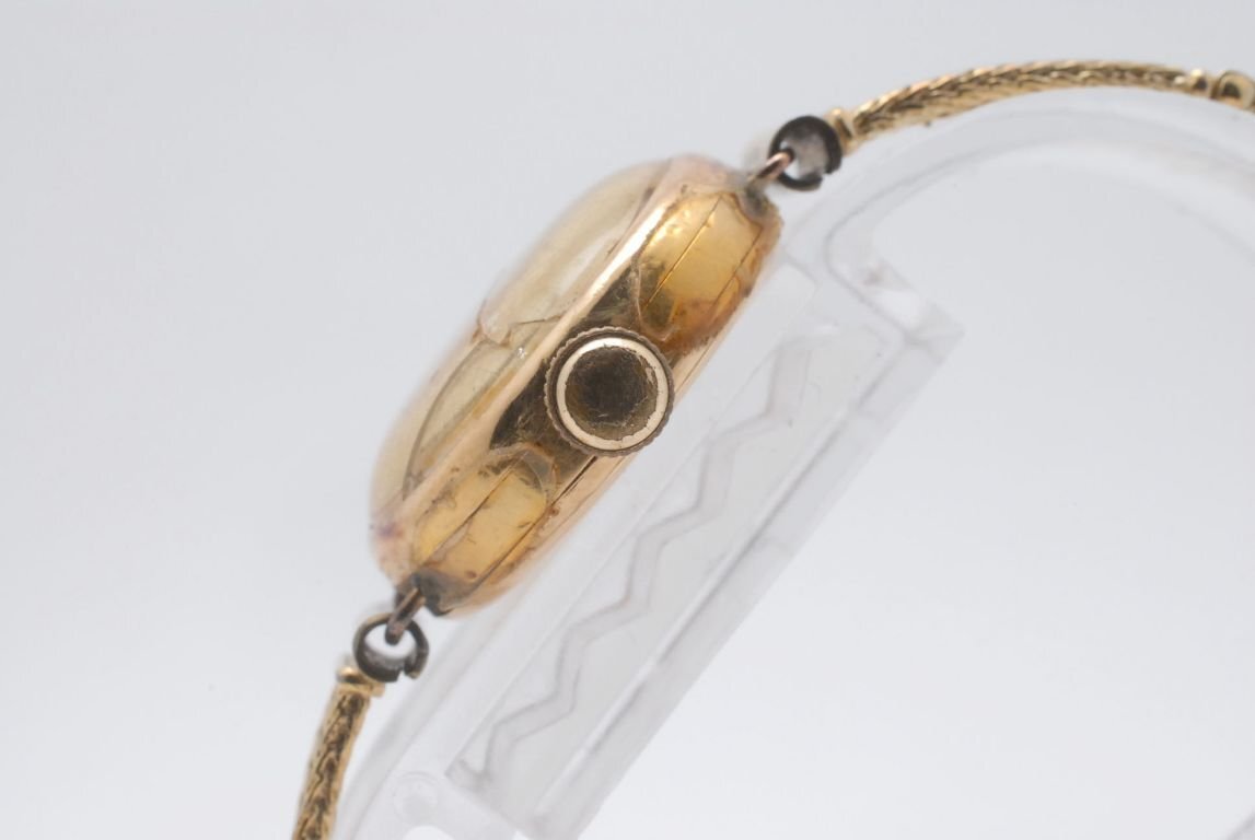 BUWAC スモセコ ゴールド ラウンド 手巻き レディース 腕時(shí)計(jì)