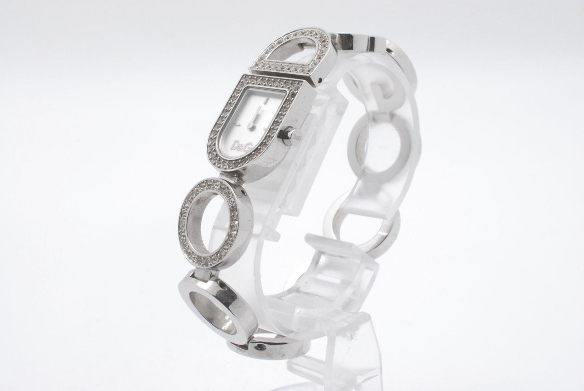 箱入り 石付き ドルチェアンドガッパーナ シルバー レディース クォーツ 腕時(shí)計(jì) Ｄ＆Ｇ