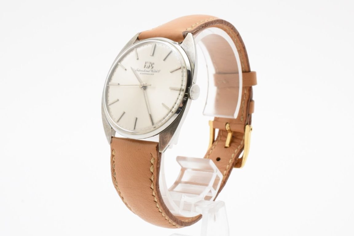 稼働品 シャフハウゼン 1963381 シルバー ラウンド 手巻き メンズ 腕時計 IWC Schaffhausen