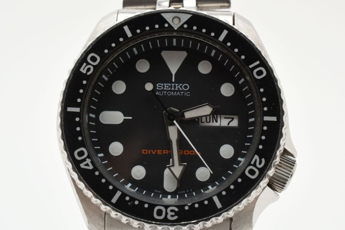稼働品 セイコー 7S26-0020 デイデイト ダイバー シルバー ラウンド 自動巻き メンズ 腕時計 SEIKO