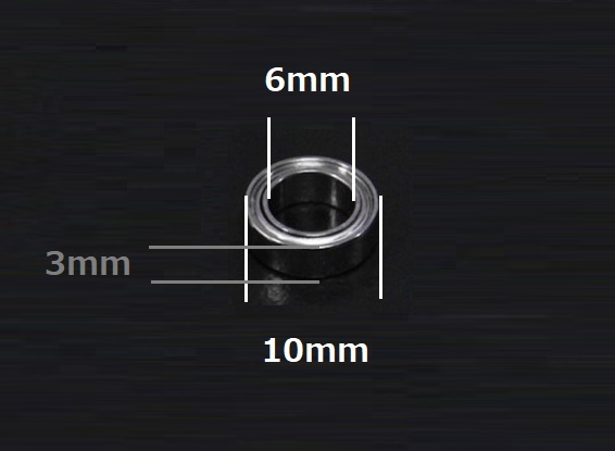 T-REX450 などに　ベアリング Φ6 x Φ10 x 3mm 4個(gè)セット MR106ZZ ABEC 3規(guī)格