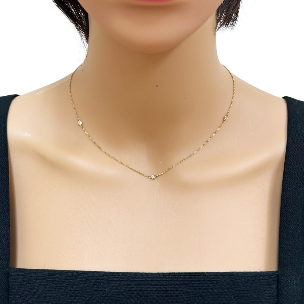 ティファニー バイザヤードネックレス　K18 ティファニー バイザヤード シングルダイヤモンド ペンダント K18