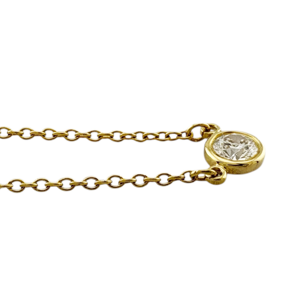 ティファニー バイザヤード 約0.14ct ネックレス 18金 K18イエローゴールド ダイヤモンド レディース TIFFANY&Co. 中古 美品