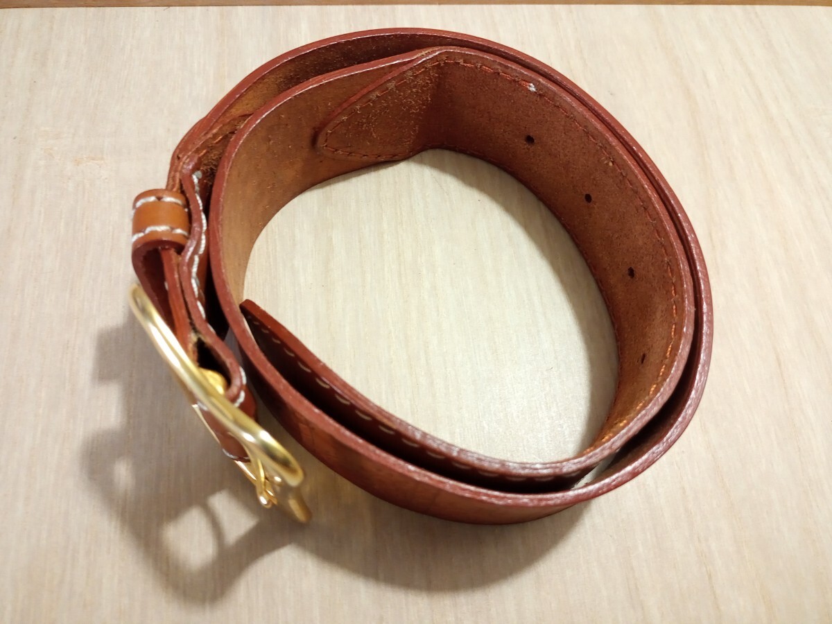 一枚革切替ベルト ウエスト64cm～76cm 44mm幅 茶色