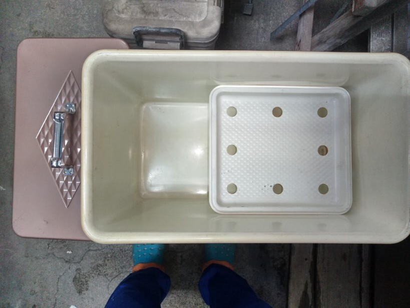 【訳アリ完全品では有りません!】ビンテージ・ユーズド品・コールマン・スノーライト・クーラーボックス・約28QT・バターナッツ色_画像8