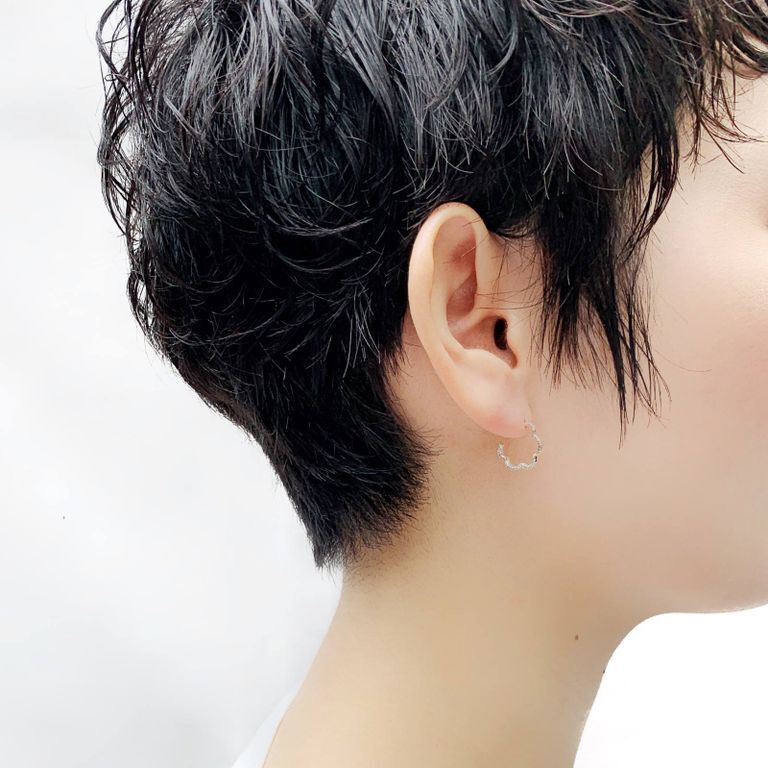 新品同様★KAORU ピアス　ミモザ　Ｓサイズ　シルバー　アトリエカオル★KAORUケースあり_画像1