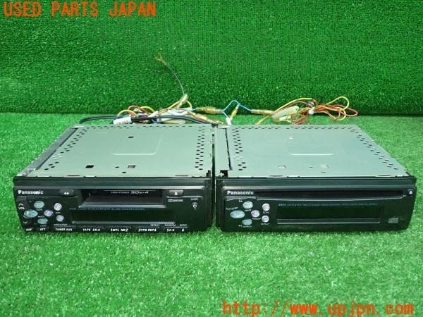 3UPJ=26890518]いすゞ ピアッツァ(JR120)Panasonic パナソニック CD/カセットプレーヤー CX-DX33D CQ-GX33D 1DIN×2 難有 中古