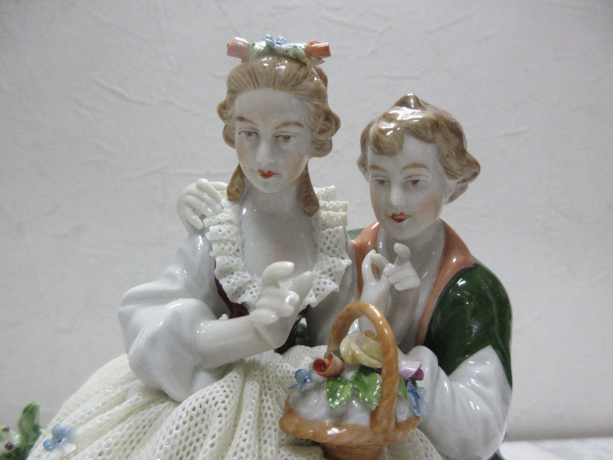 UNTER WEISS BACH 陶器 ドレスデンレース人形 西洋陶器 置物