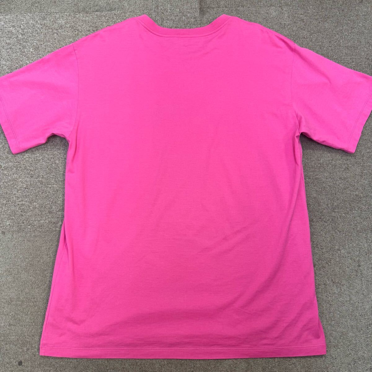 16『極美品?現(xiàn)行タグ』 CELINE セリーヌ メンズ 半袖 Tシャツ トップス オーバーサイズ ビッグロゴ プリント ピンク Mサイズ相當(dāng) 