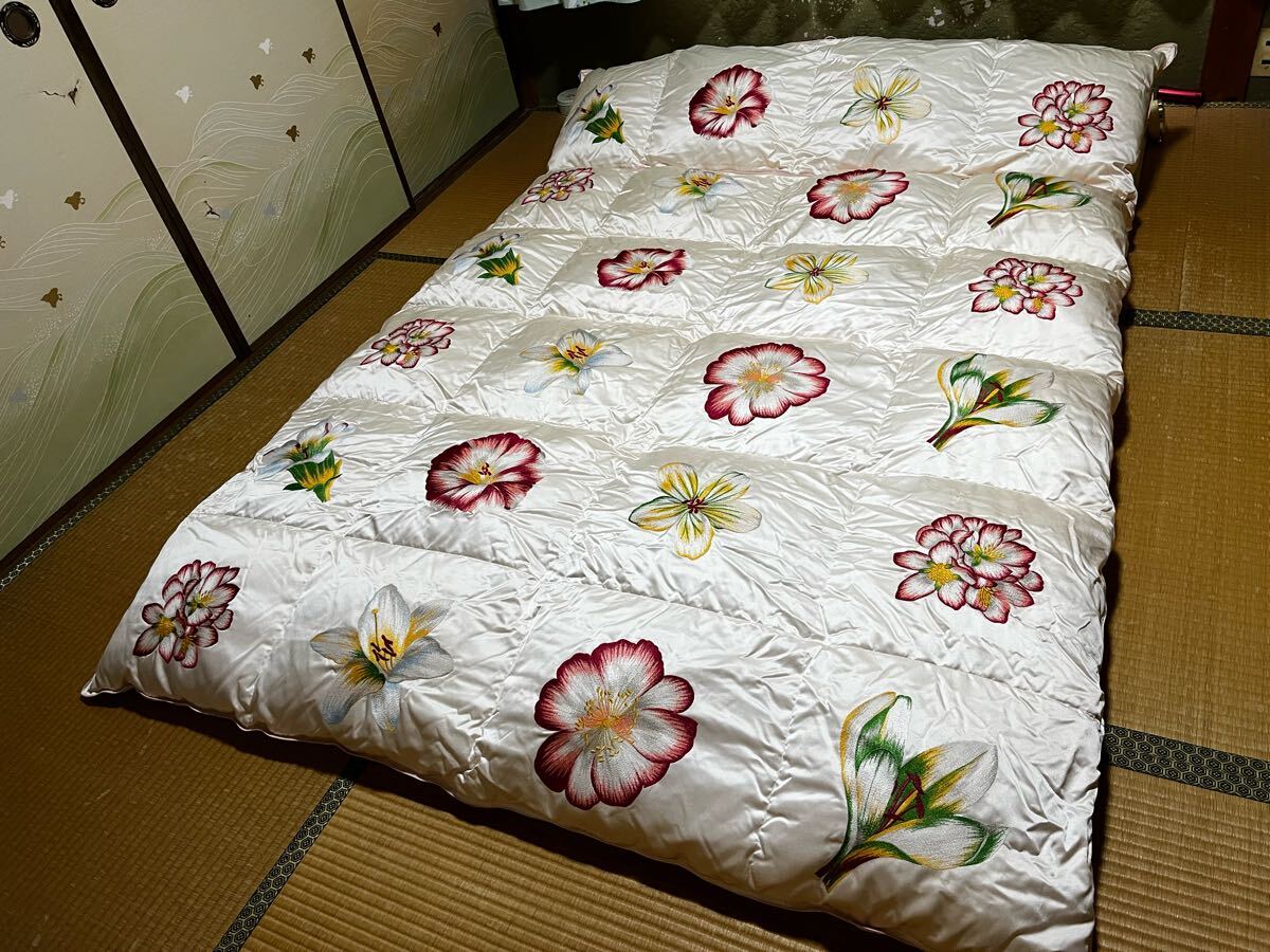 丸八真綿　高級(jí)絹交織羽毛掛け布団 Sowallyシングルサイズ 【専用掛け布団カバー、保管袋付き】①