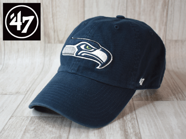 1円スタート!【未使用品】(フリーサイズ) 47 BRAND NFL SEATTLE SEAHAWKS シアトル シーホークス キャップ 帽子 USモデル J714