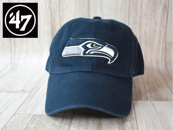 1円スタート!【未使用品】(フリーサイズ) 47 BRAND NFL SEATTLE SEAHAWKS シアトル シーホークス キャップ 帽子 USモデル J714