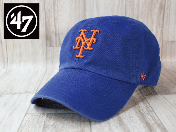 1円スタート!【未使用品】(フリーサイズ) 47 BRAND MLB NEW YORK METS ニューヨーク メッツ キャップ 帽子 USモデル J200