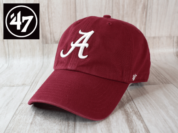 1円スタート!【未使用品】(フリーサイズ) 47 BRAND USカレッジ ALABAMA CRIMSONTIDE アラバマ クリムゾンタイド キャップ 帽子 J742