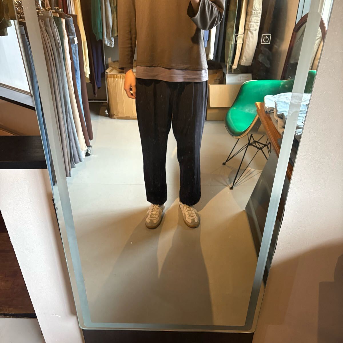 90s UNTIED rayon polyester BLACK size32 slacks pants 90年台 アンタイド レーヨン_画像9