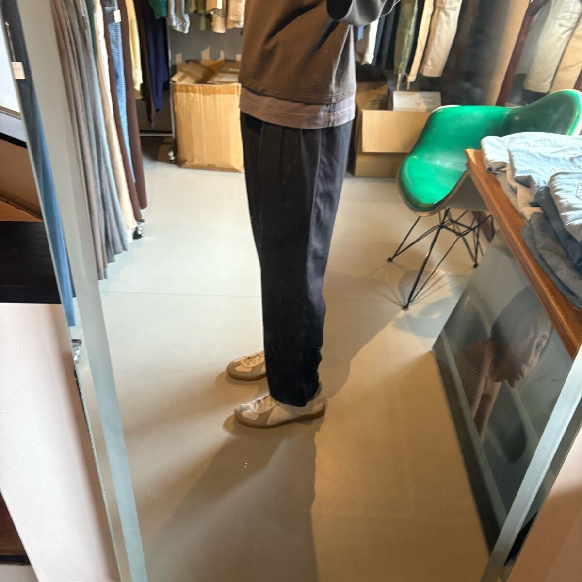 90s UNTIED rayon polyester BLACK size32 slacks pants 90年台 アンタイド レーヨン_画像10