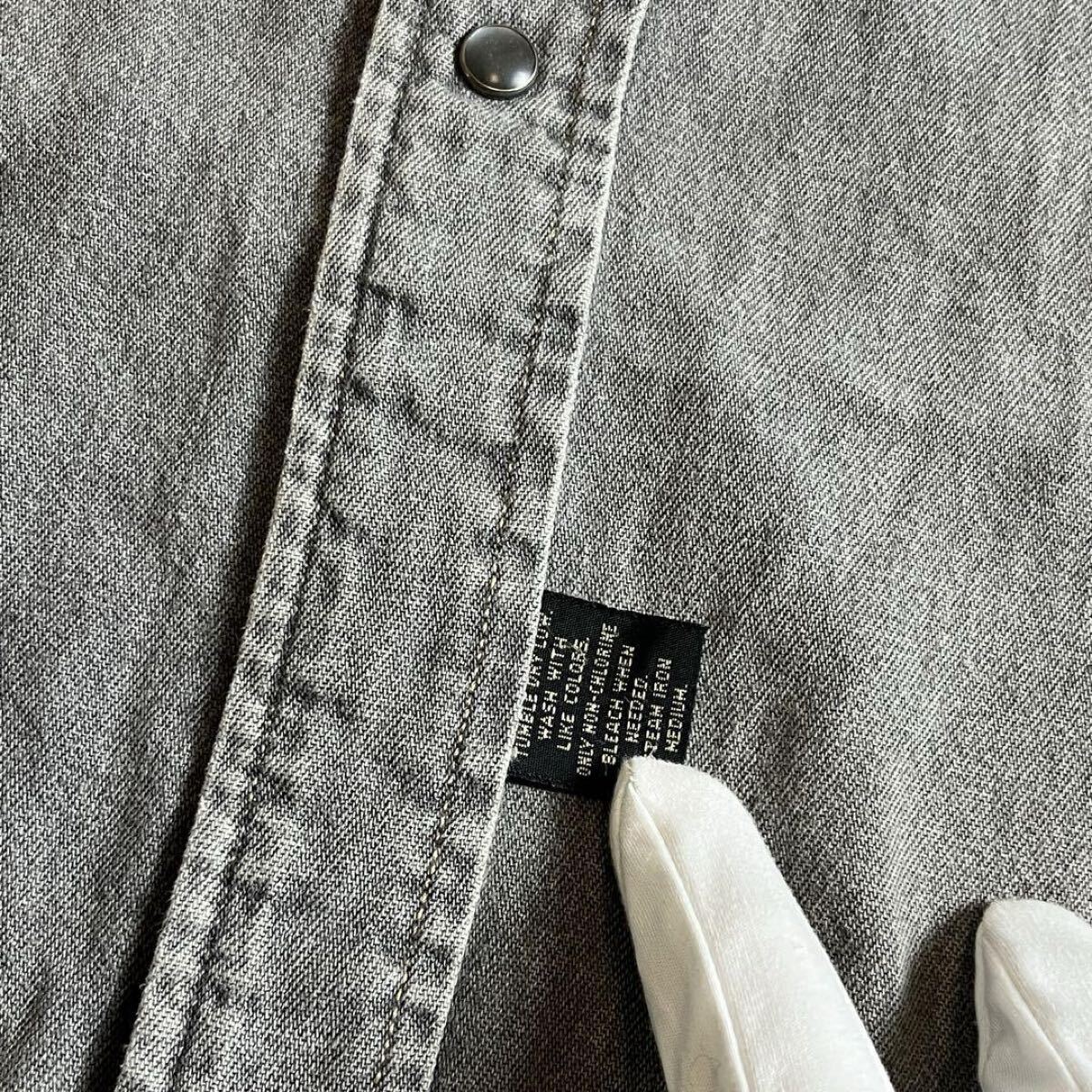 【90s】RRL デニムウエスタンシャツ 三ツ星タグ グレー vintage