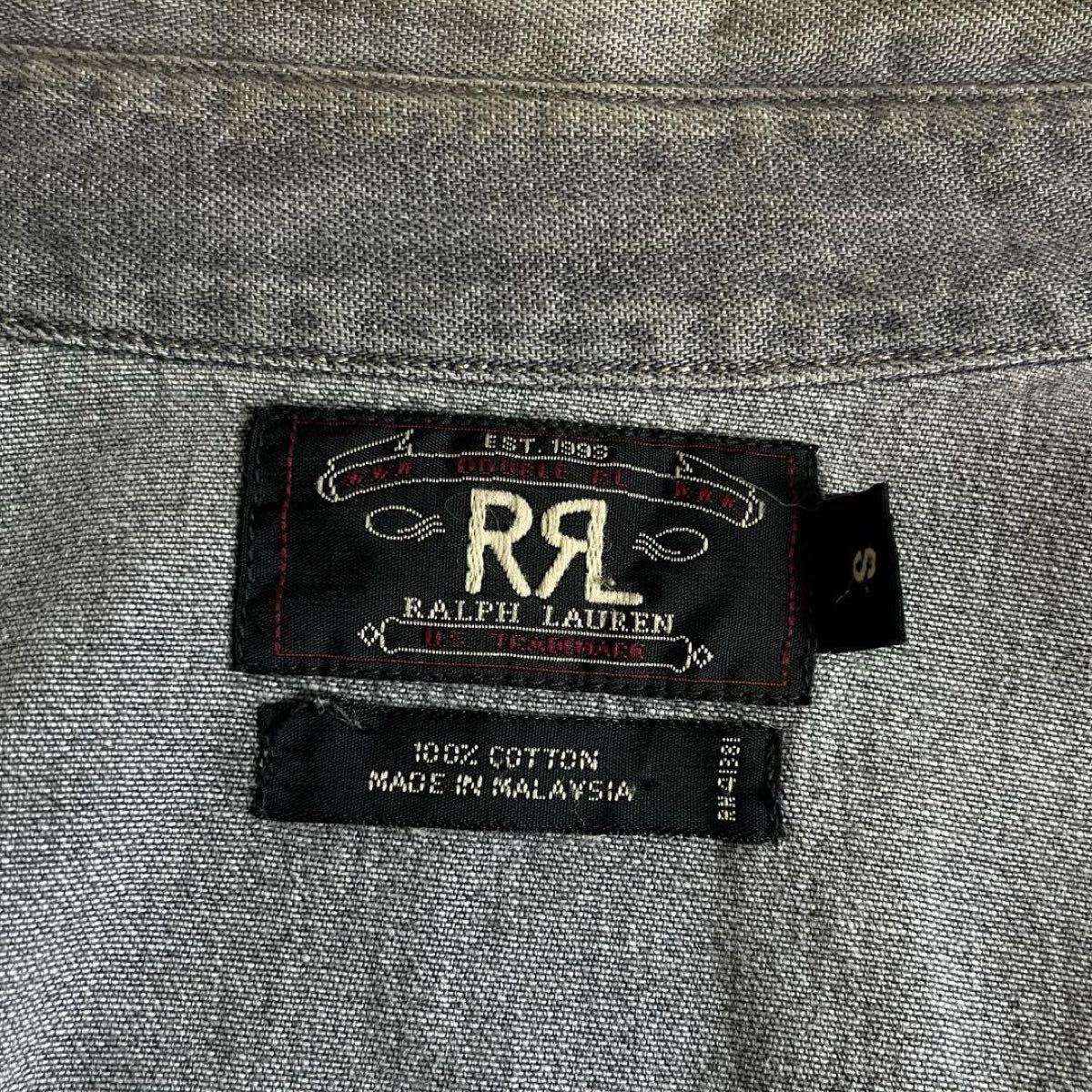 【90s】RRL デニムウエスタンシャツ 三ツ星タグ グレー vintage