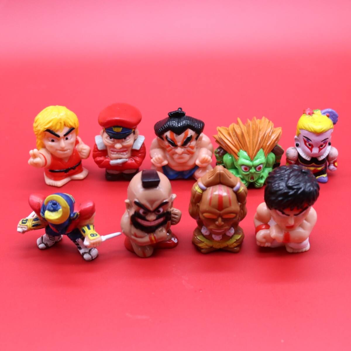 D-0983 當時物 カプコン ストリートファイターⅡ スト２ ソフビ指人形 まとめ売り ケン ベガ エドモンド本田 ブランカ ザンギエフ ダルシム