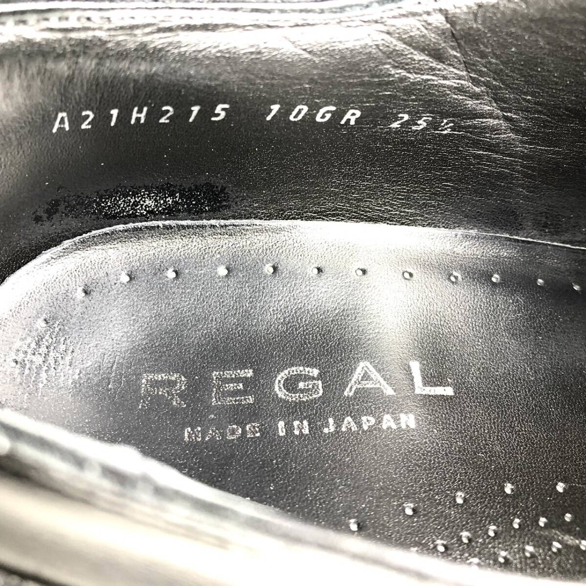 25.5cm【REGAL リーガル】黒 ブラック ストレートチップ 10GR メンズ 本革 革靴 ビジネス レザーシューズ 中古 *CD014