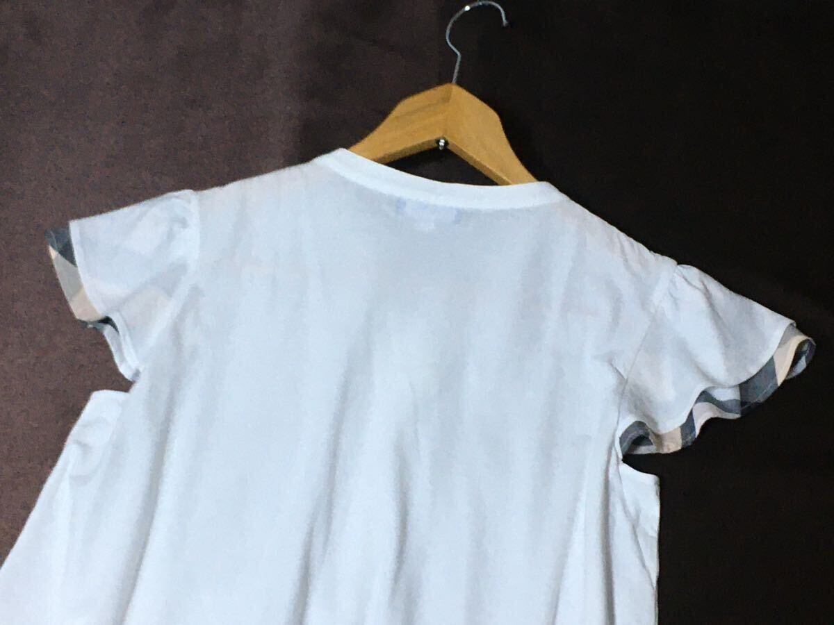 美品 ブルーレーベルクレストブリッジ ちらっと見えるチェックのお袖が可愛いカットソー 38 送料230円?