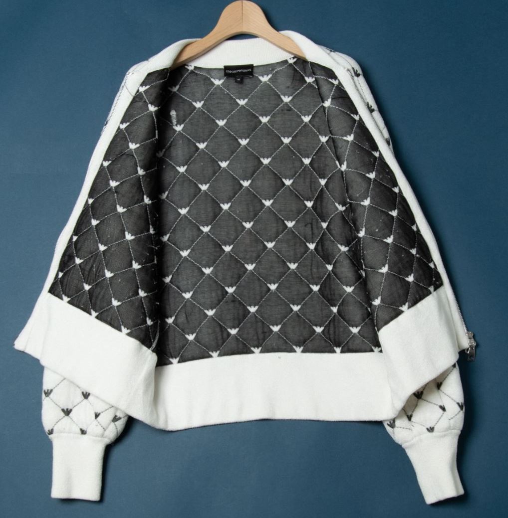 EMPORIO ARMANI エンポリオアルマーニ キルティングパイルブルゾン アウター ハイブランド カジュアル 白 ホワイト 42