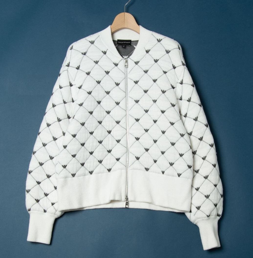 EMPORIO ARMANI エンポリオアルマーニ キルティングパイルブルゾン アウター ハイブランド カジュアル 白 ホワイト 42