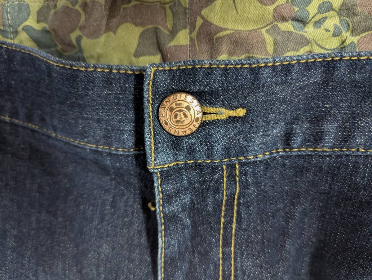 パンディエスタ PANDIESTA JAPAN ストレッチデニムパンツ W36 濃紺 ジーンズ アメカジ バイカー ミリタリー パンダ デニム メンズ パンツ
