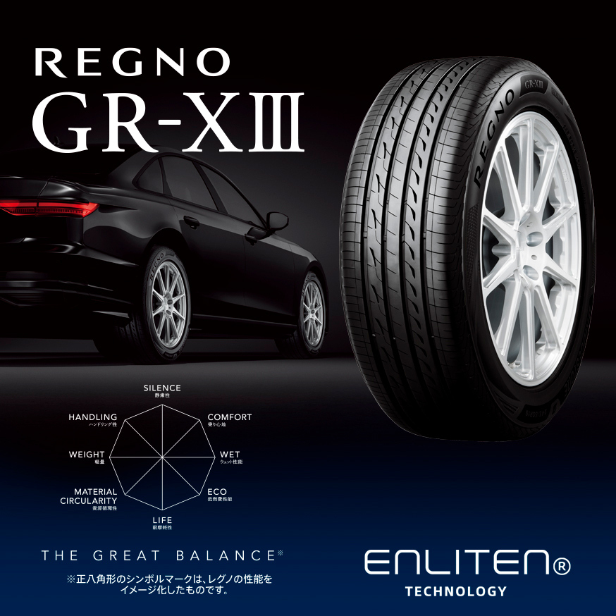 ＜2025年制/在庫(kù)あり＞ REGNO GR-XIII　195/60R17 90H　4本セット　ブリヂストン レグノ GR-X3 夏タイヤ