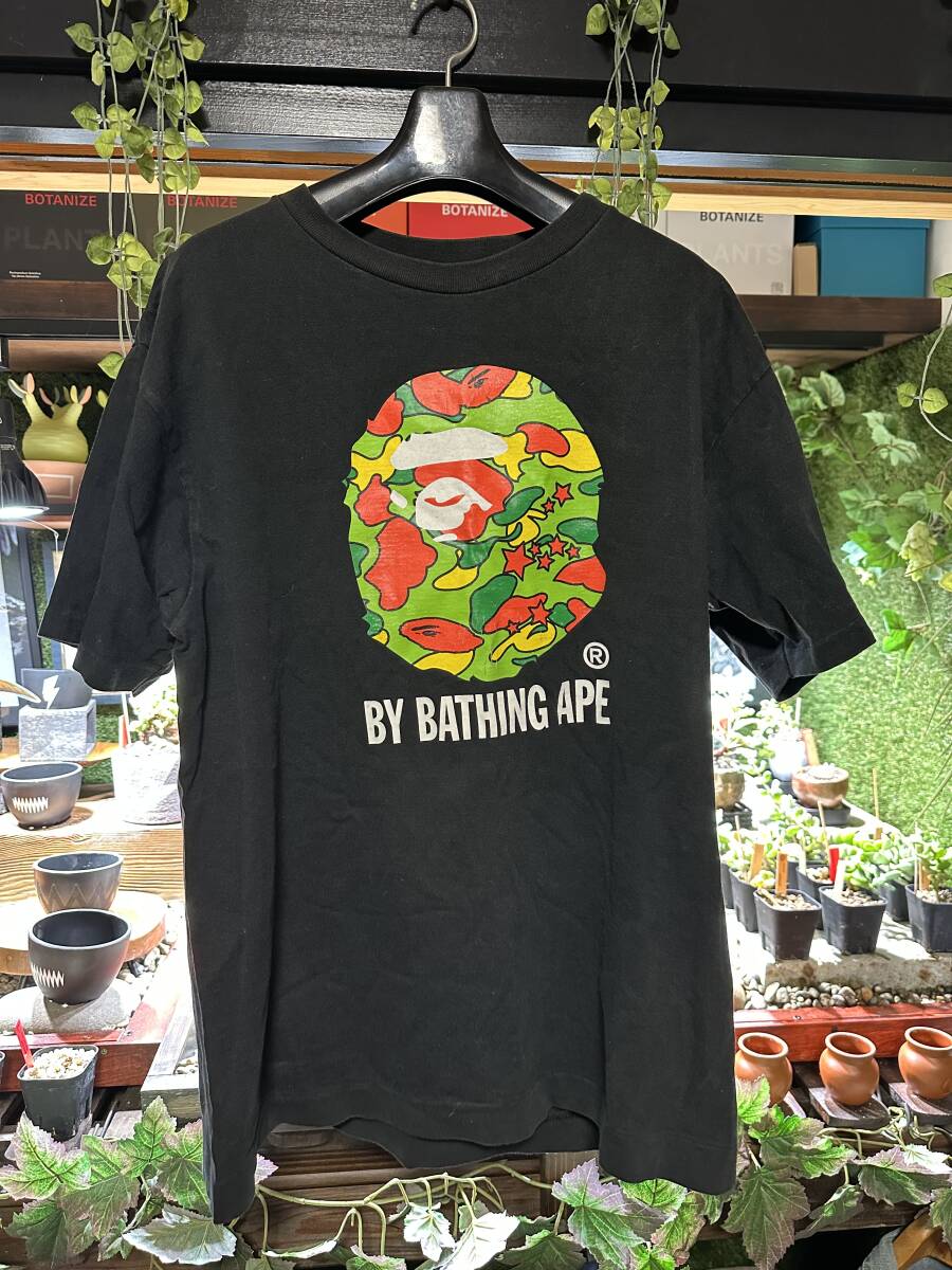 A BATHING APE アベイシングエイプ 半袖Tシャツ Lサイズ　≒20年前購入 BAPE 猿顔 日本制