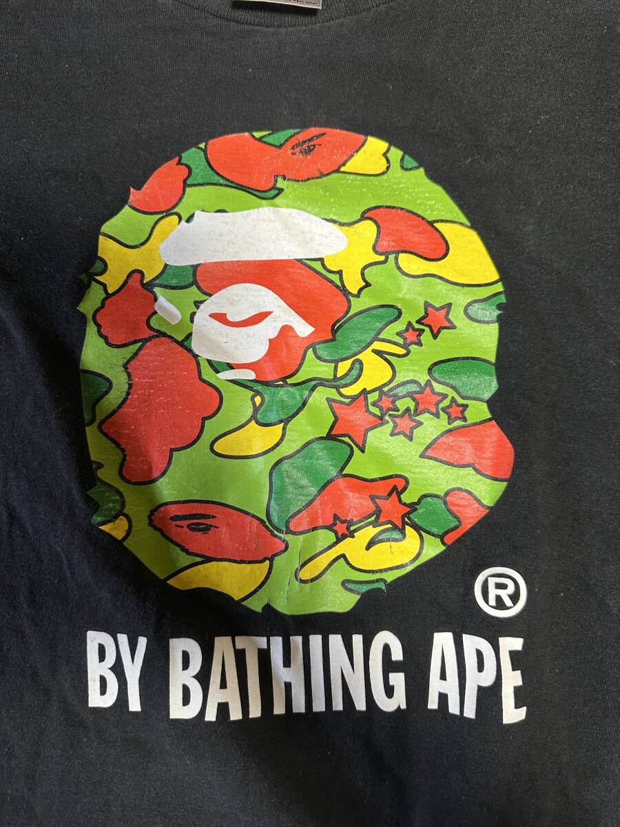 A BATHING APE アベイシングエイプ 半袖Tシャツ Lサイズ　≒20年前購入 BAPE 猿顔 日本制