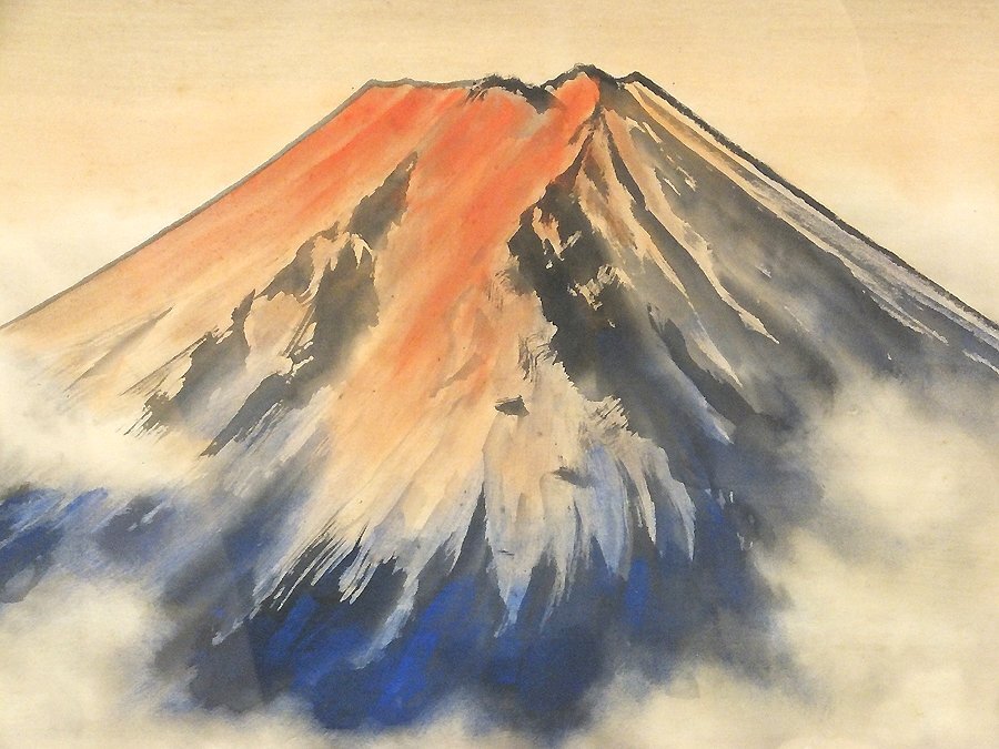 GLC】青木大乗 「赤富士」 日本画40号 高島屋展覧会多 物故巨匠