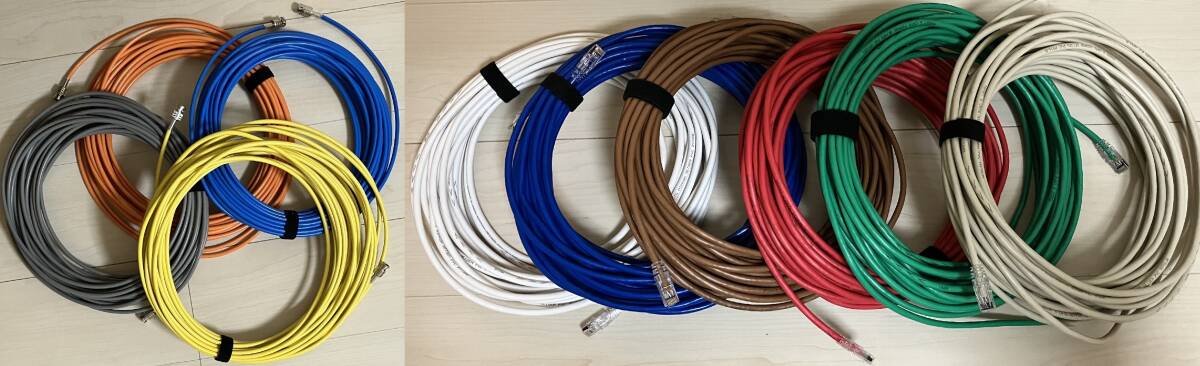 BNCケーブルとCAT6ケーブルのセットです。