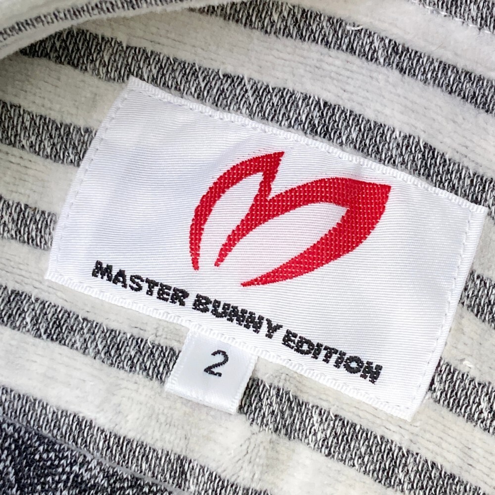 MASTER BUNNY EDITION マスターバニーエディション 長(zhǎng)袖シャツ ボタンダウン ストライプ柄 グレー系 2 [240101209101] ゴルフウェア