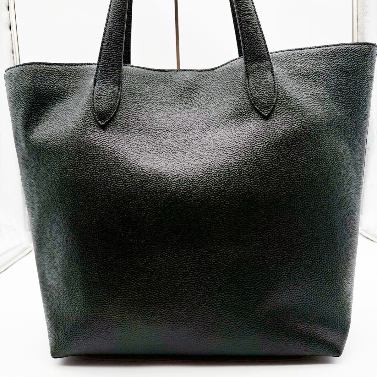 1円?【極美品】ユナイテッドアローズ 別注 YUKINO メンズ トートバッグ 肩掛け 大容量 A4収納 ビジネスバッグ レザー 本革 ブラック 黒
