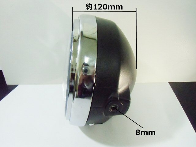 ドレスアップ！バイク 汎用 レンズ徑 180mm マルチリフレクター ヘッドライト LED-H4バルブ付/社外 ゼファー 400/750 RS カワサキ E
