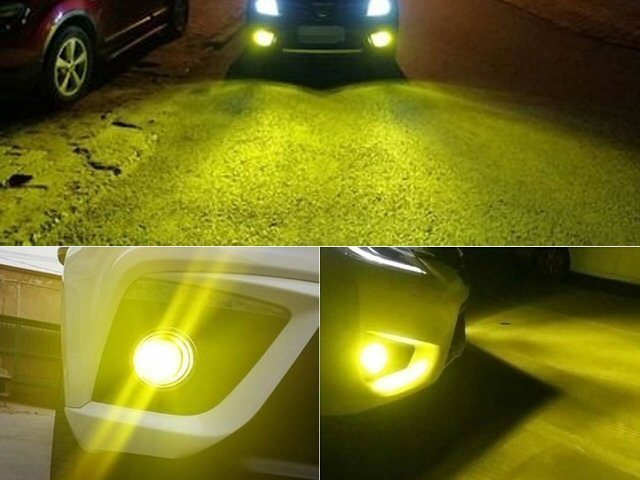 ノア ヴォクシー 3000k 16LED×5W 80W相當(dāng) LED HB4 フォグランプ 黃色 イエロー 3030チップ/純正交換 フォグ バルブ メール便可 12V/24V C