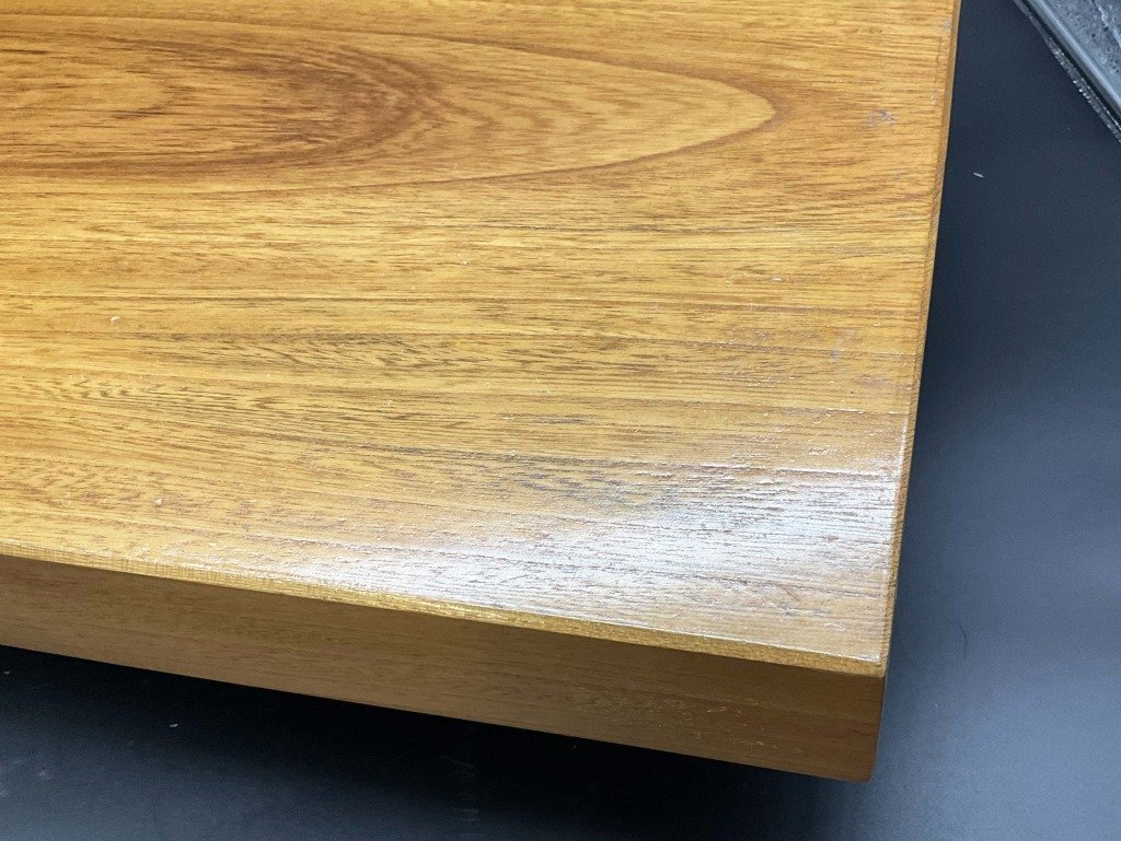 木制 木臺 飾り臺 置物臺 ローテーブル 臺座 和風 長方形 詳細不明 幅55cm×奧行40cm×高15cm 明るい茶 ライトブラウン