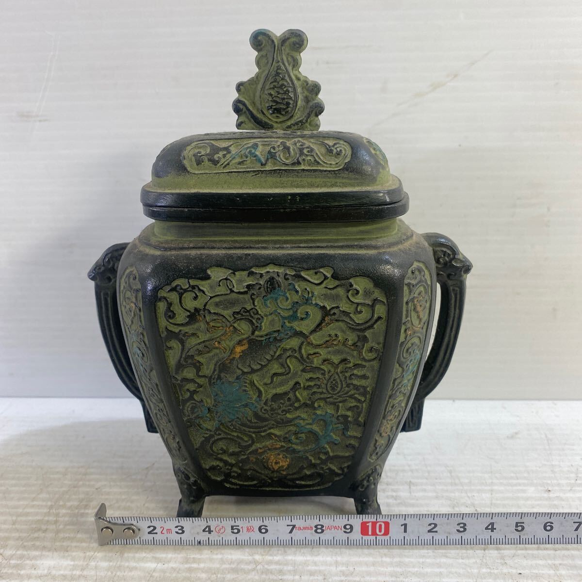 銅製 香炉 香道具 茶道具 四足 青銅 金属工芸 銅器 骨董 レトロ 置物 インテリア 中古_画像2