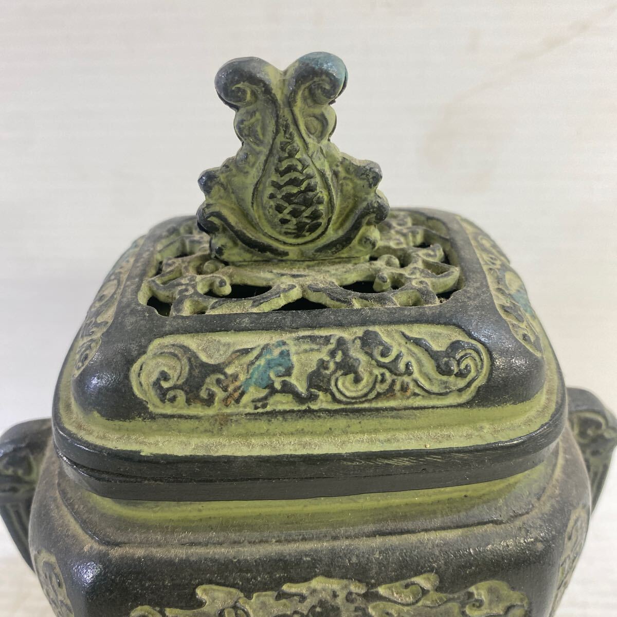 銅製 香炉 香道具 茶道具 四足 青銅 金属工芸 銅器 骨董 レトロ 置物 インテリア 中古_画像6