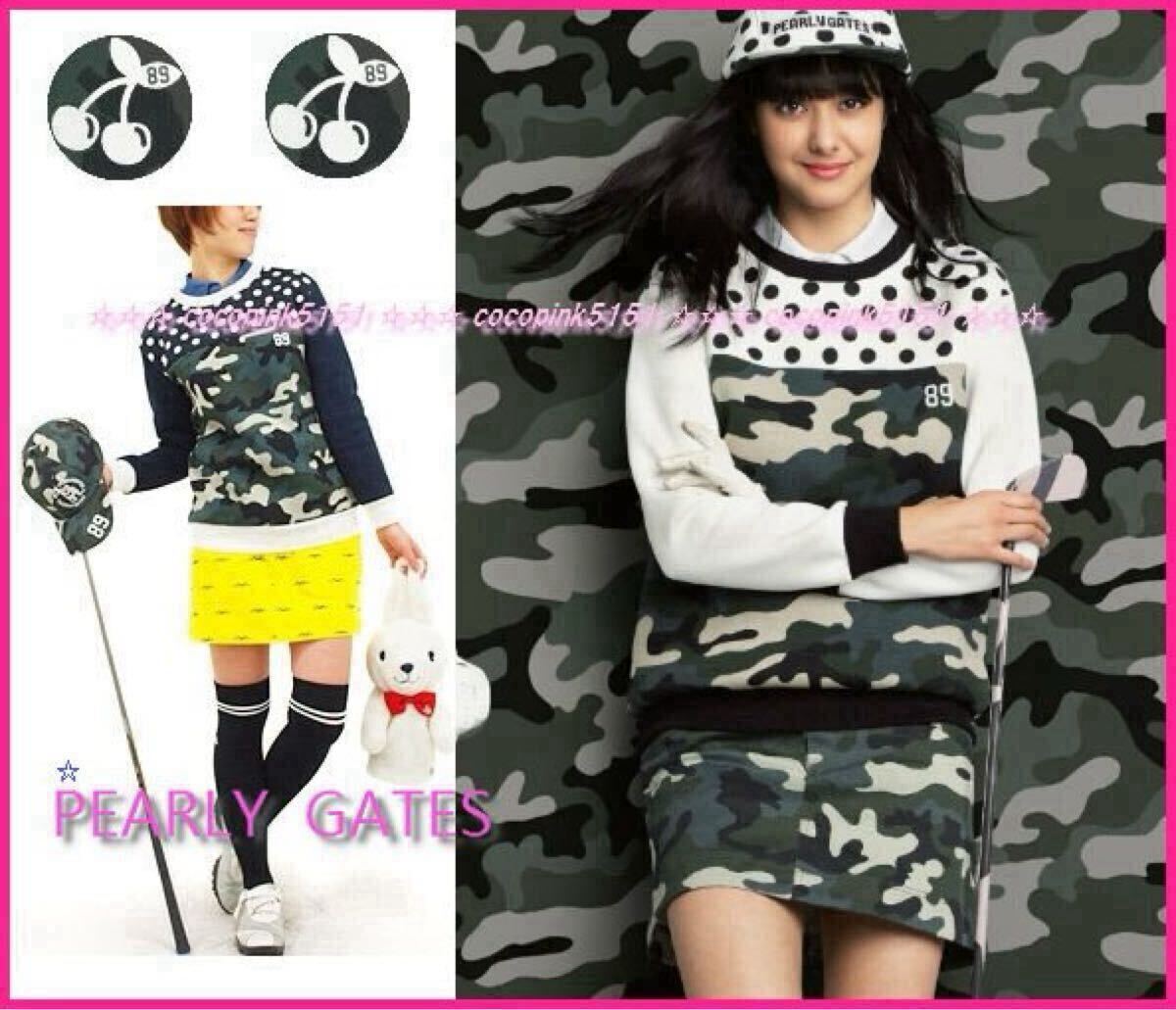 стандартный подлинный товар! Pearly Gates * точка ×Cherry камуфляж * картон * вязаный *0 номер (S~M) белый * сверху рисовое поле Momoko   стандартный подлинный товар! Pearly Gates * точка ×Cherry камуфляж * картон * вязаный *0 номер (S~M) белый * сверху рисовое поле Momoko
