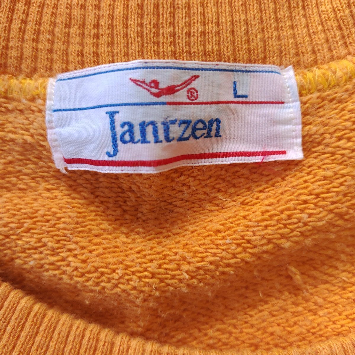 (^w^)b Jantzen ジャンセン 80s 90s ビンテージ 長袖 丸胴 丸首 スウェット プルオーバー トレーナー トップス 着回し オレンジ L O12791DD_画像8