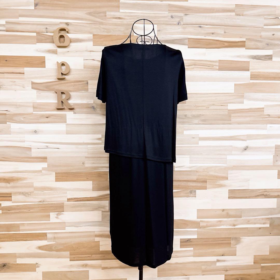 【23区】アシンメトリー フリル ドッキング ワンピース 無地 S 紺ネイビー【HFby6PR】レディース・洋服・春夏・秋冬【5KDA】