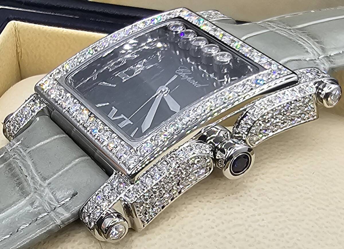 Chopard 參考価格498萬円純正５Pダイヤモンド?ショパール happysports?アフターダイヤ?カレXL?メンズ?ブラック文字盤?新品同様?　