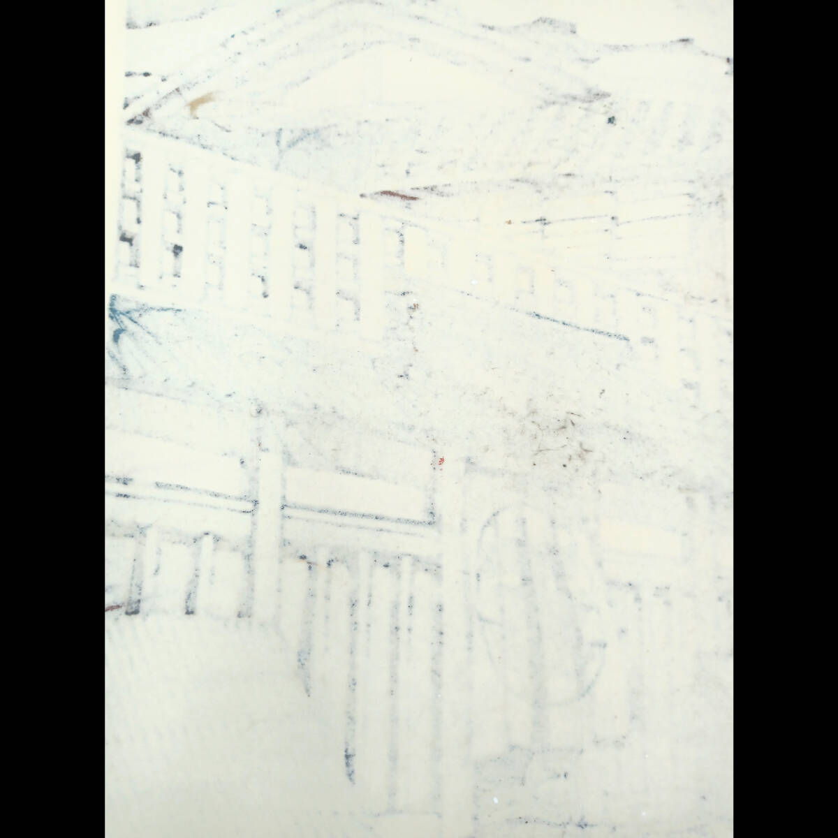 真作]創作版画 西嶋勝之先生木版画「六花」サインあり 無限定 ☆送料