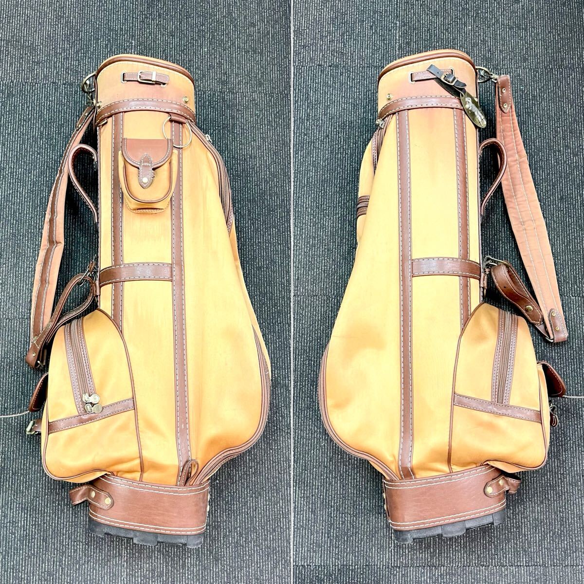 ★☆現(xiàn)狀渡し ゴルフ/ゴルフ用品 BALENCIAGA/バレンシアガ キャディバッグ/ゴルフバッグ 6.5インチ/6.5型 3分割 ブラウン系/ナイロン生地